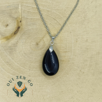 Pendentif goutte agate noire 3