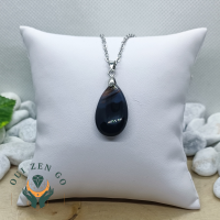 Pendentif goutte agate noire 7