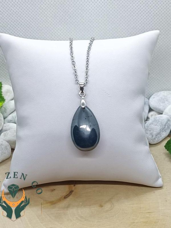 Pendentif goutte hematite