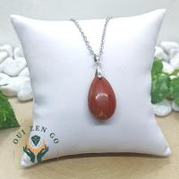 Pendentif goutte jaspe rouge 1 