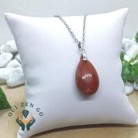 Pendentif goutte jaspe rouge 2 