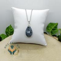 Pendentif goutte obsidienne neige 4 