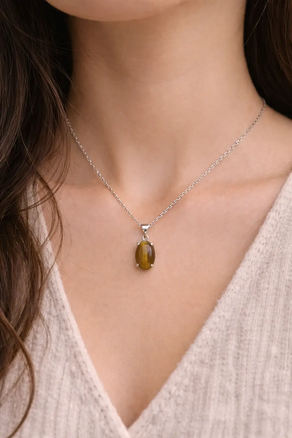 Pendentif oeil de tigre lumineux