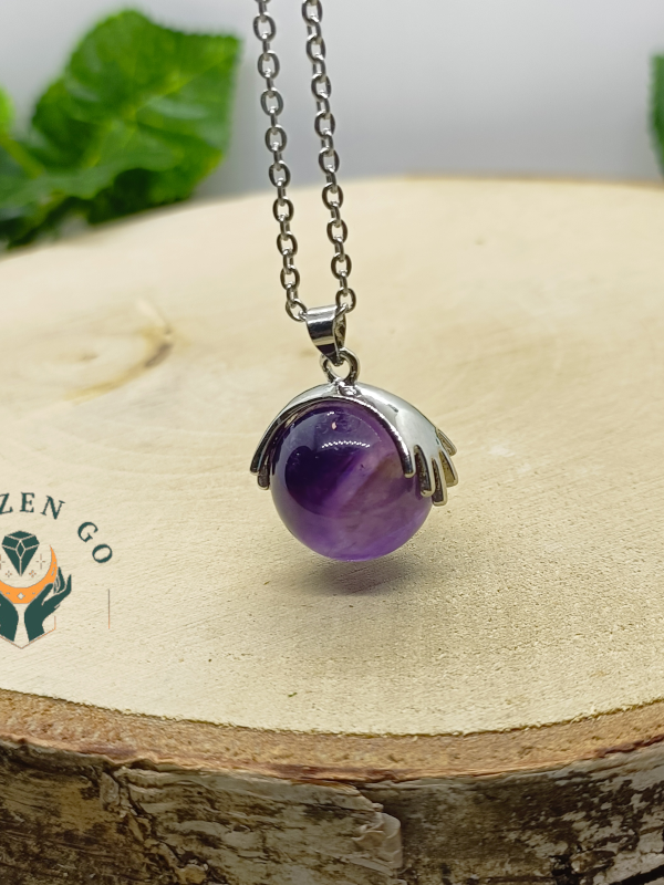 Pendentif main amethyste1