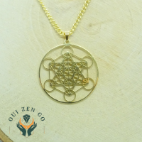 Pendentif metatron acier inoxydable argent ouizengo 1 