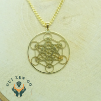Pendentif metatron acier inoxydable argent ouizengo 1