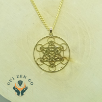 Pendentif metatron acier inoxydable argent ouizengo 2