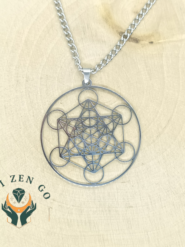 Pendentif metatron acier inoxydable or ouizengo 2 