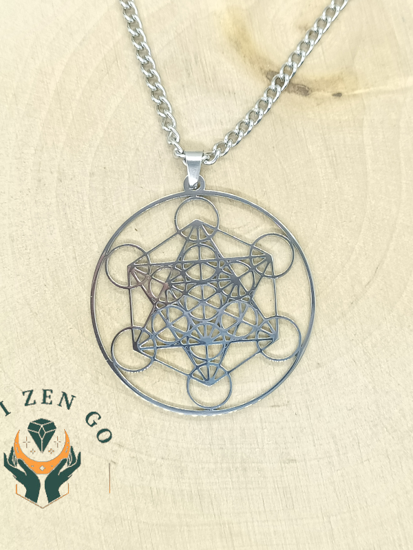 Pendentif metatron acier inoxydable or ouizengo 2
