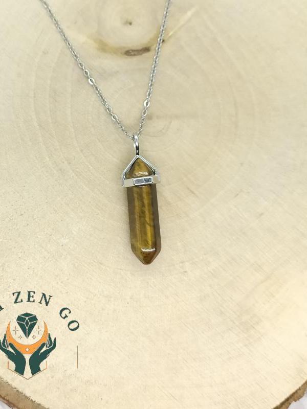 Pendentif oeil de tigre pointe 2
