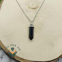 Pendentif pointe agate noire 4 