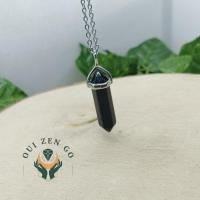 Pendentif pointe agate noire 5 