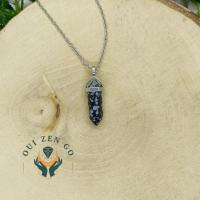 Pendentif pointe obsidienne neige 2 