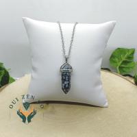 Pendentif pointe obsidienne neige 3 