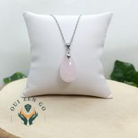 Pendentif quartz rose goutte 5 