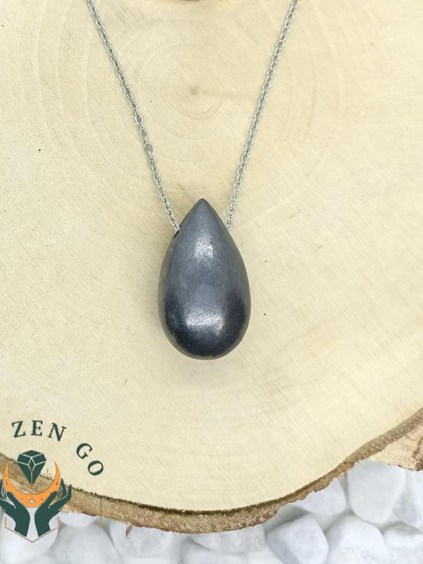 Pendentif shungite goutte lateral 2