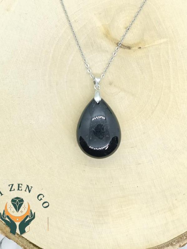 Pendentif tourmaline noir goutte xl 2 