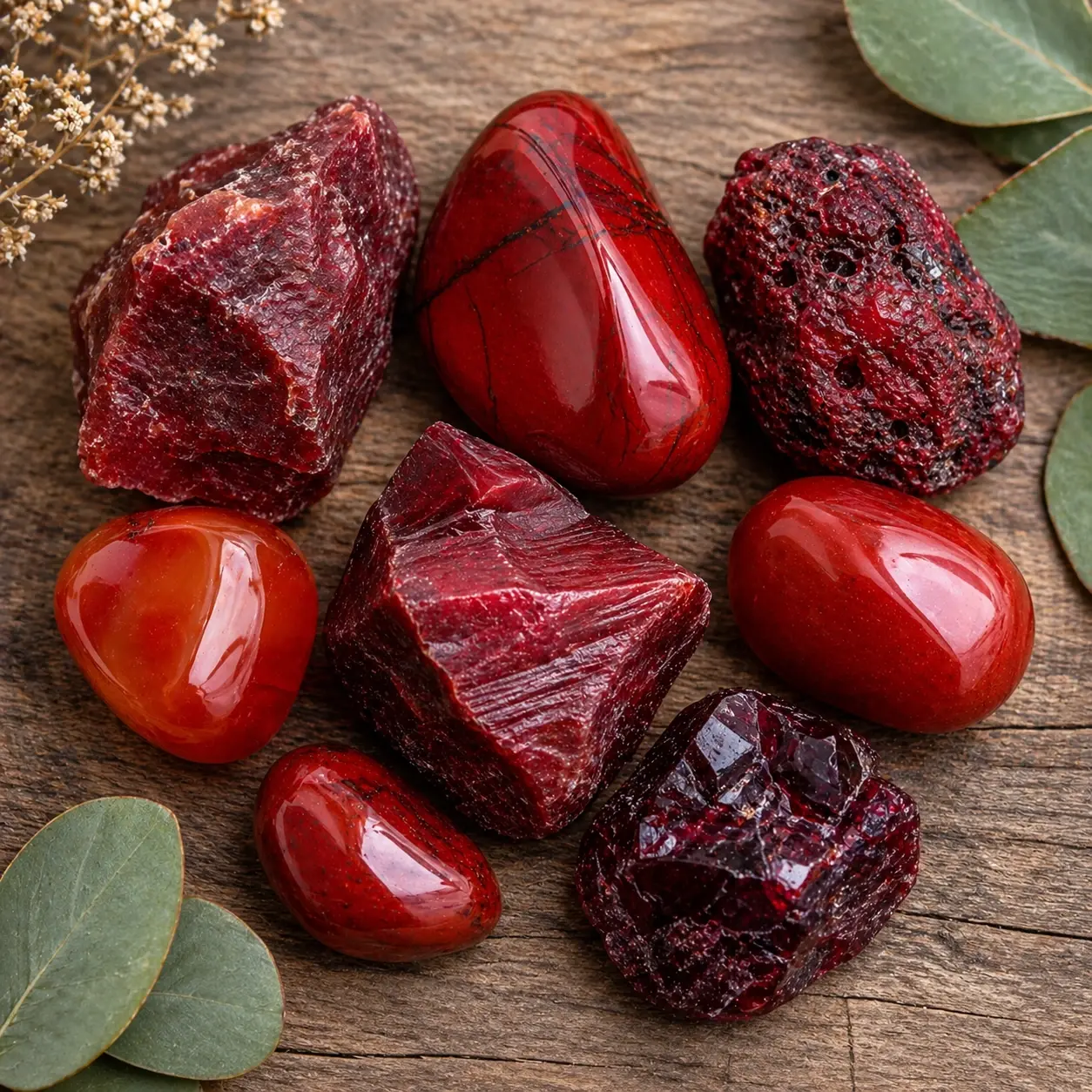 Pierres rouges lithothérapie énergie vitalité