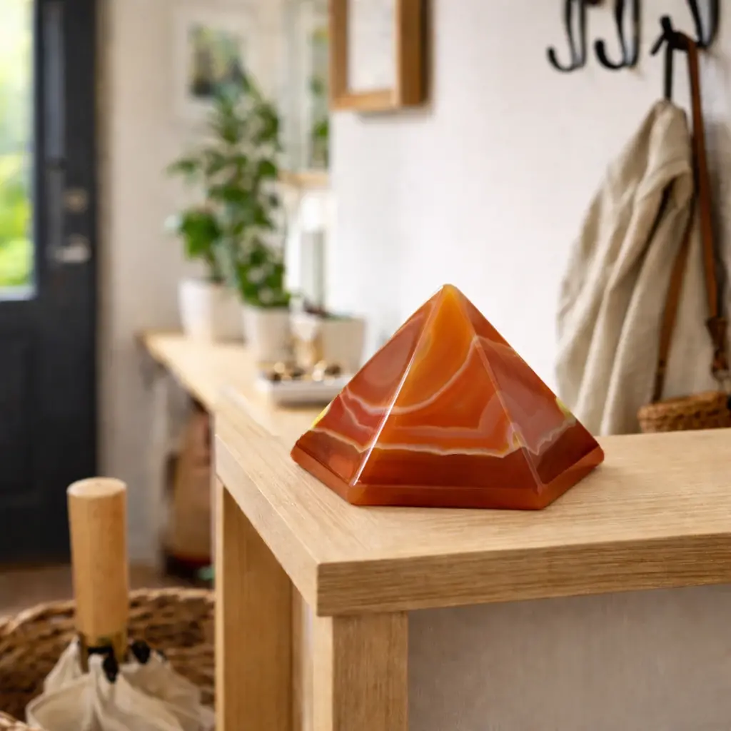Pyramide en cornaline dans l entree
