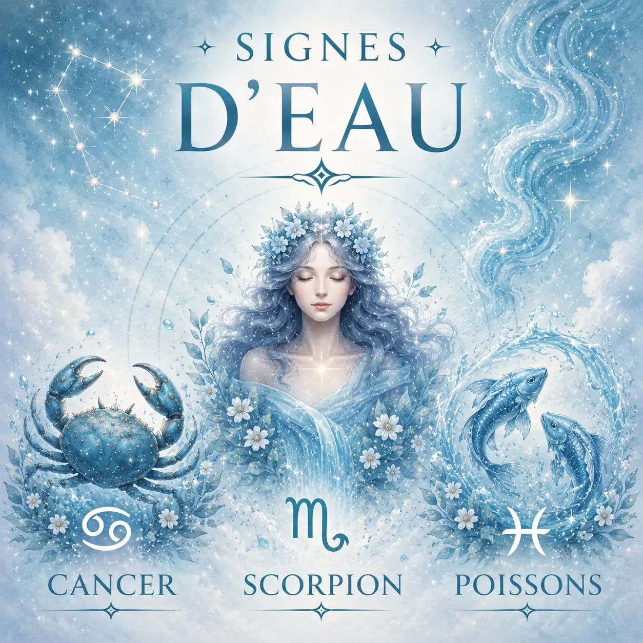 signes d'eau cancer scorpion poissons astrologie
